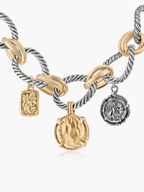 Jardin Jewelry - Jardin 2 Tone Chunky Coin Statement Necklace NWT